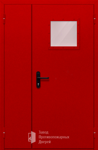 Фото двери «Полуторная со стеклопакетом (красная)» в Саратову