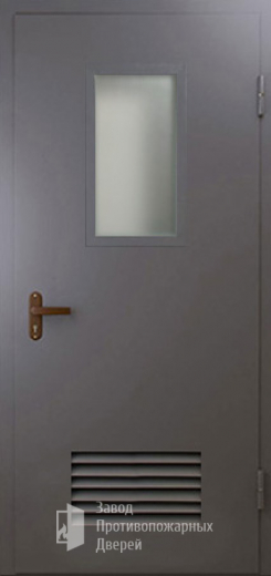 Фото двери «Техническая дверь №5 со стеклом и решеткой» в Саратову