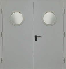 Фото двери «Двупольная с круглым стеклом EI-30» в Саратову